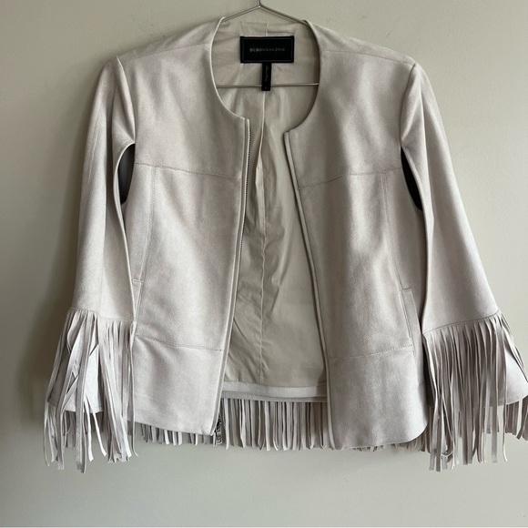 BCBG Fringe Faux Suede Capelet - Picture 13 of 14